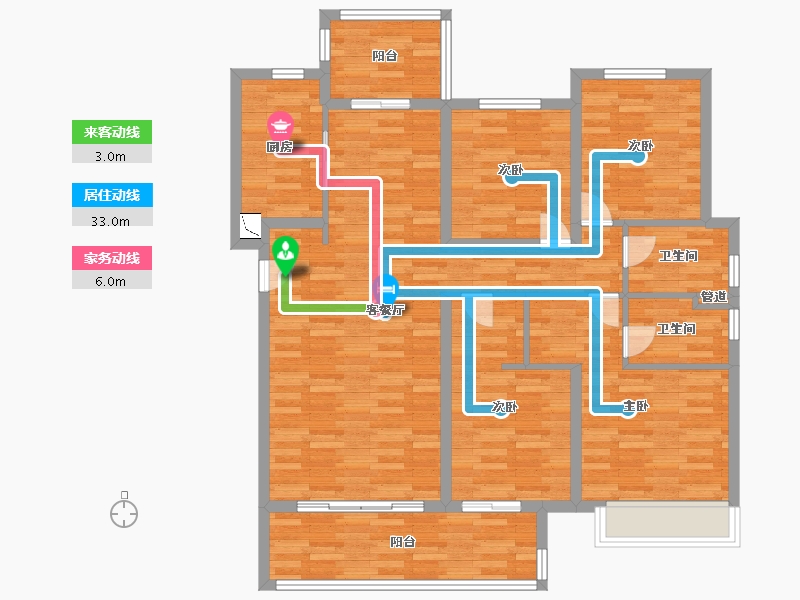 河南省-郑州市-和昌优地143m²-114.40-户型库-动静线