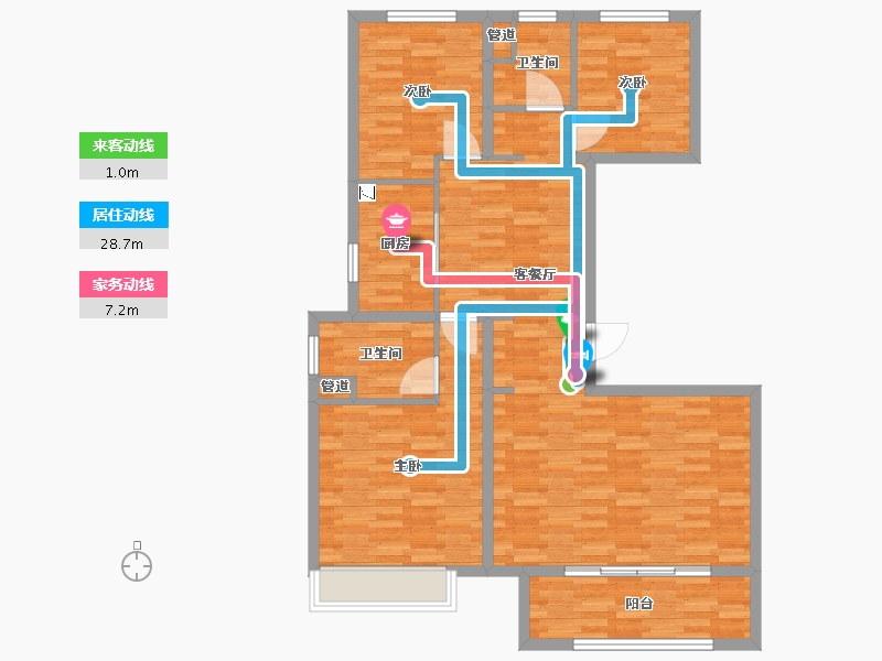 河南省-郑州市-和昌优地129m²-103.20-户型库-动静线