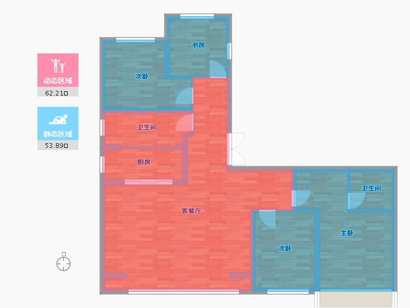 河南省-郑州市-泰禾东府大院140m²-103.92-户型库-动静分区