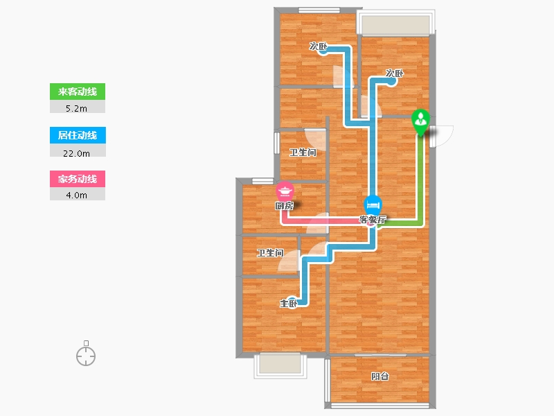 河南省-郑州市-泰山誉景2号地1号楼,2号地2号楼120m²-95.99-户型库-动静线