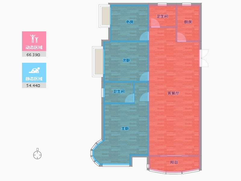 河南省-郑州市-腾威城2号楼140m²-112.00-户型库-动静分区