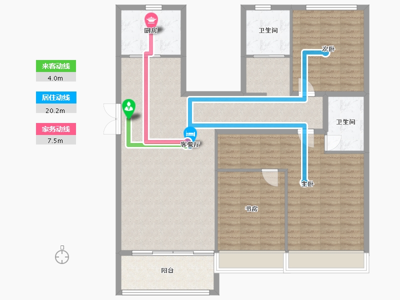 河南省-郑州市-亚星盛世云水居1,3,6,7号楼157m²-125.61-户型库-动静线