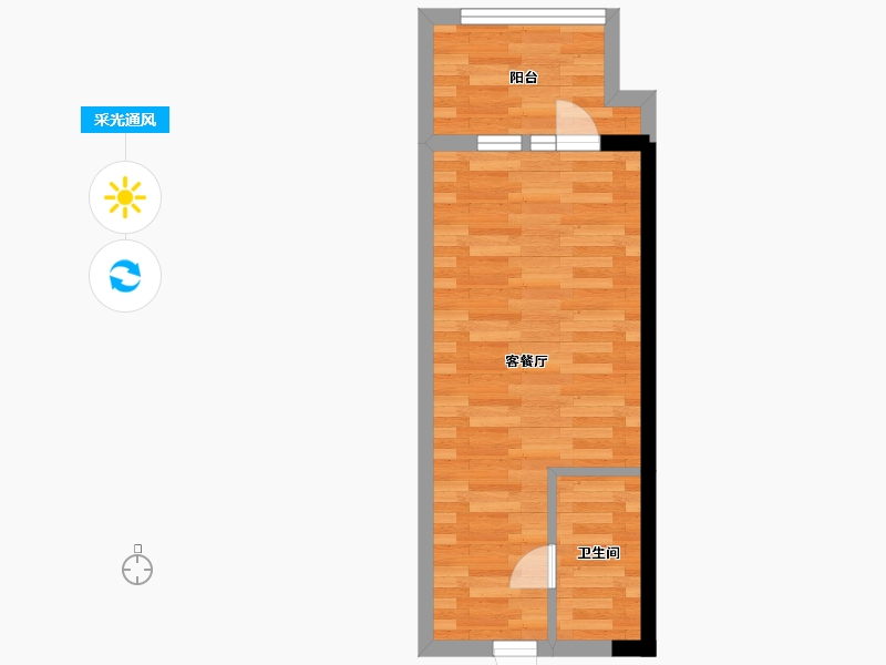 河南省-郑州市-保利心语建面37m2-29.60-户型库-采光通风