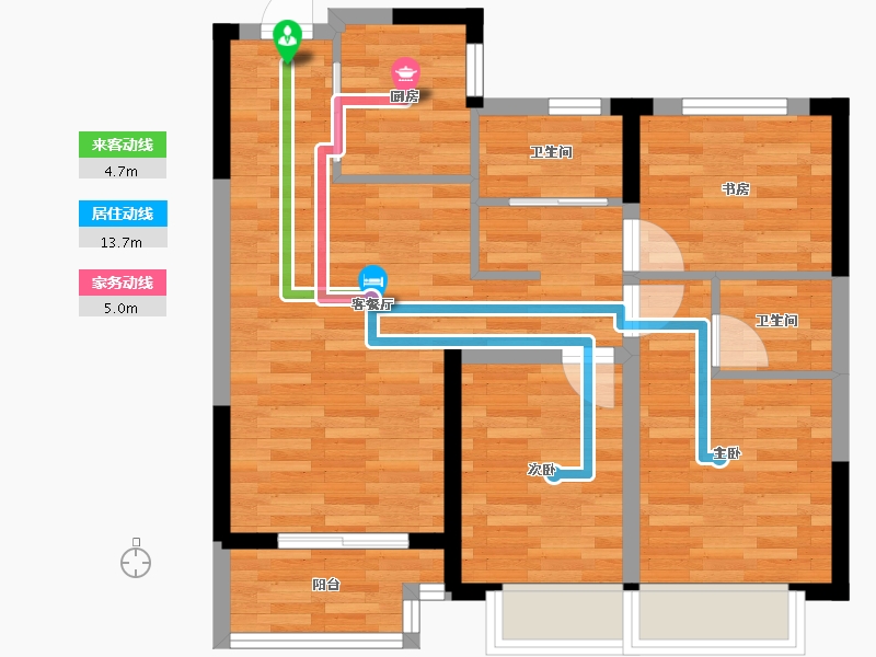 浙江省-嘉兴市-融创海越府-67.01-户型库-动静线