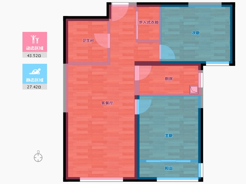 北京-北京市-亦城亦景-63.42-户型库-动静分区