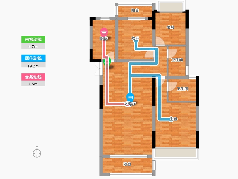 湖南省-长沙市-五矿万境蓝山-93.00-户型库-动静线