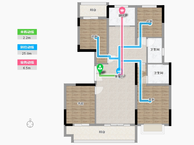 河南省-许昌市-鹿鸣湖一号御府-118.60-户型库-动静线