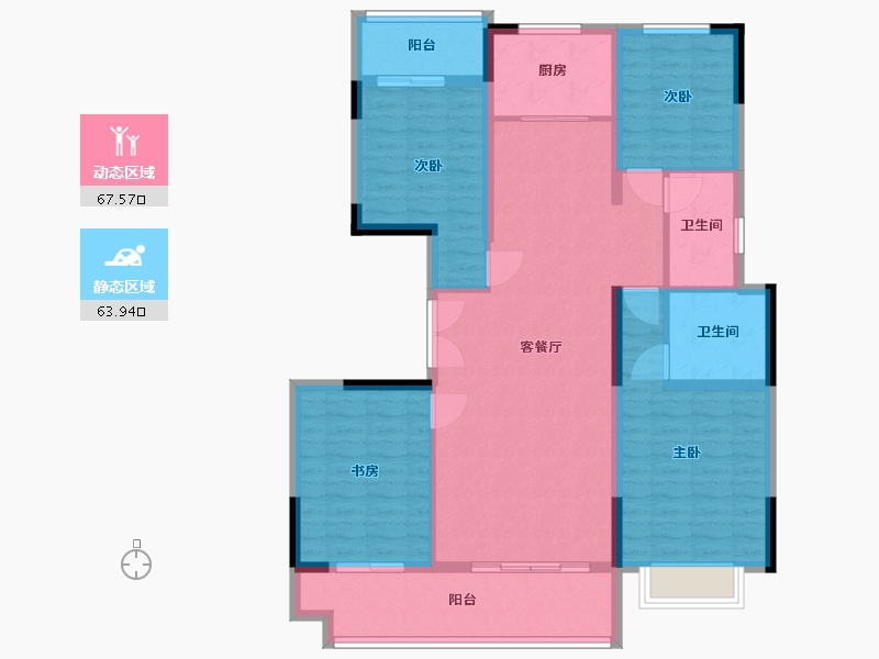 河南省-许昌市-鹿鸣湖一号御府-118.60-户型库-动静分区