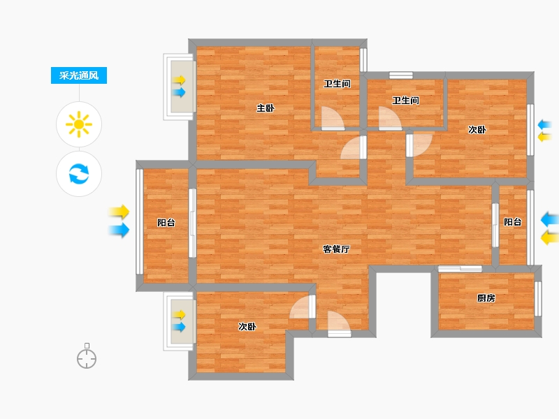 河南省-濮阳市-建业新城-98.00-户型库-采光通风