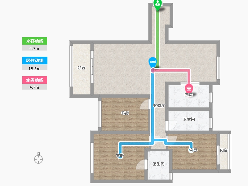 山西省-长治市-仁德信牡丹苑-99.50-户型库-动静线