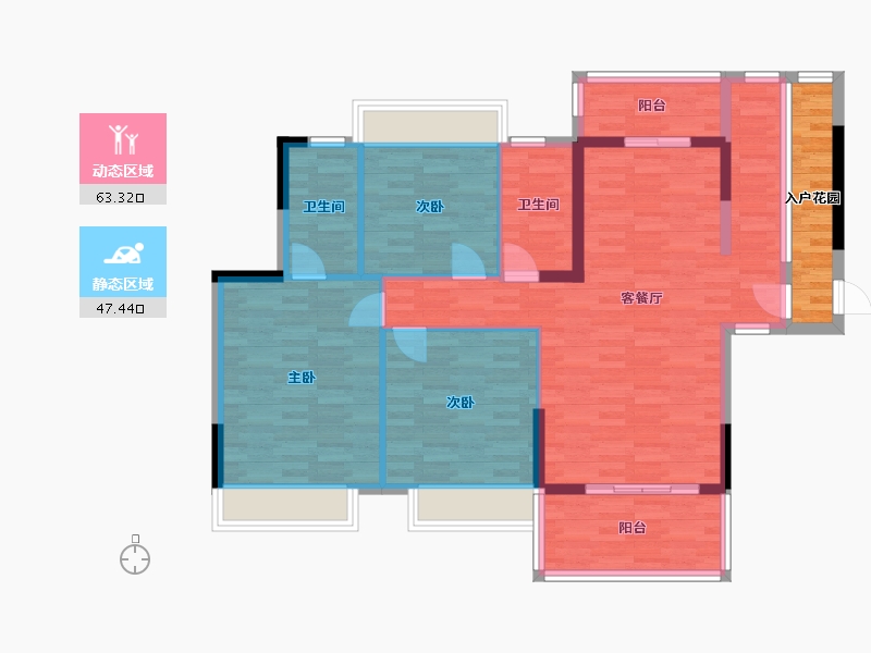 广东省-阳江市-泓景苑-105.46-户型库-动静分区