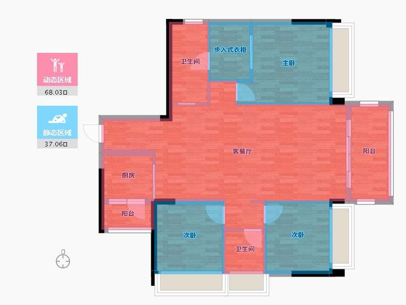 广西壮族自治区-贵港市-盛世嘉园-95.14-户型库-动静分区