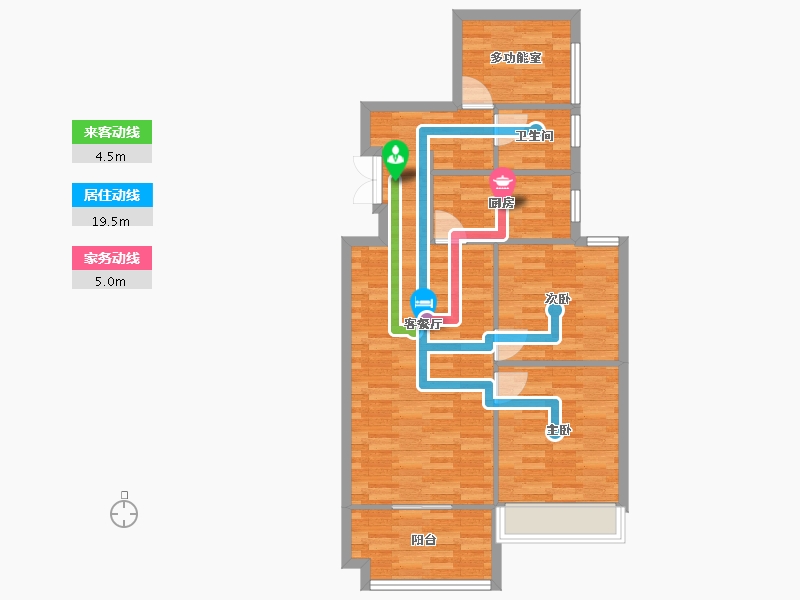 河南省-郑州市-保利心语建面99m2-79.20-户型库-动静线