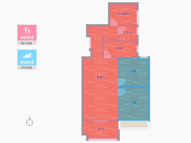 河南省-郑州市-保利心语建面99m2-79.20-户型库-动静分区