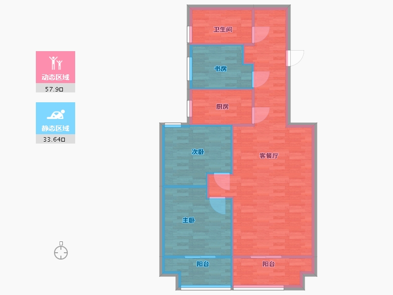 河南省-郑州市-保利心语建面104m2-83.20-户型库-动静分区