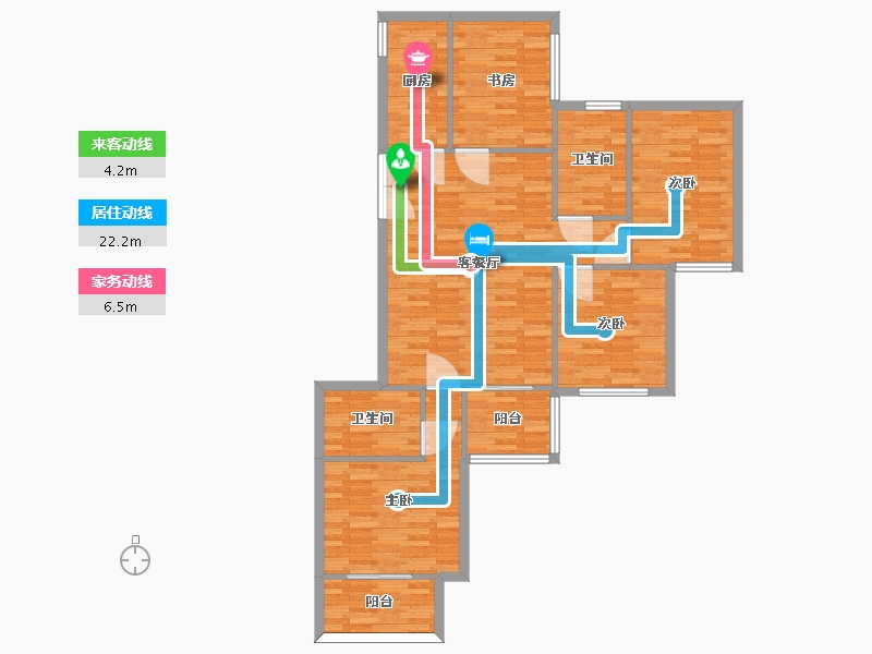 河南省-郑州市-保利心语建面133m2-106.40-户型库-动静线