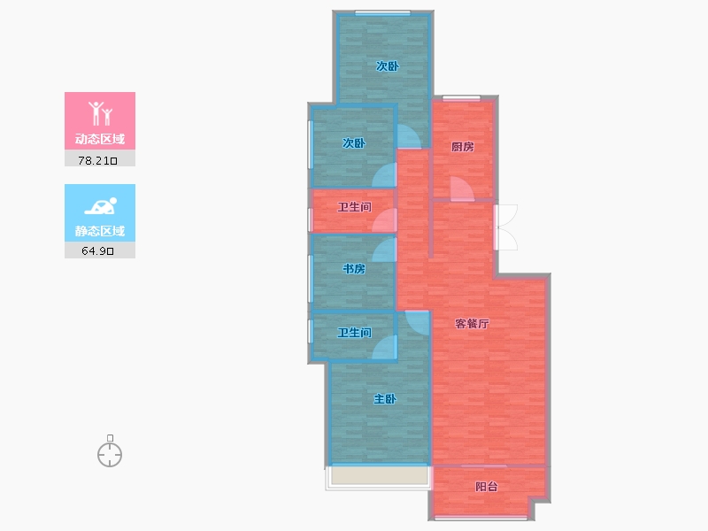 河南省-郑州市-保利心语建面165m2-132.00-户型库-动静分区