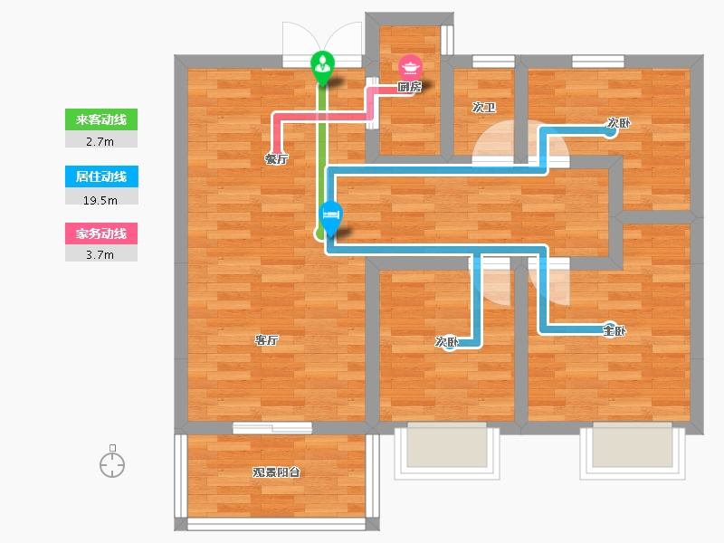 湖北省-宜昌市-中南福邸-65.32-户型库-动静线