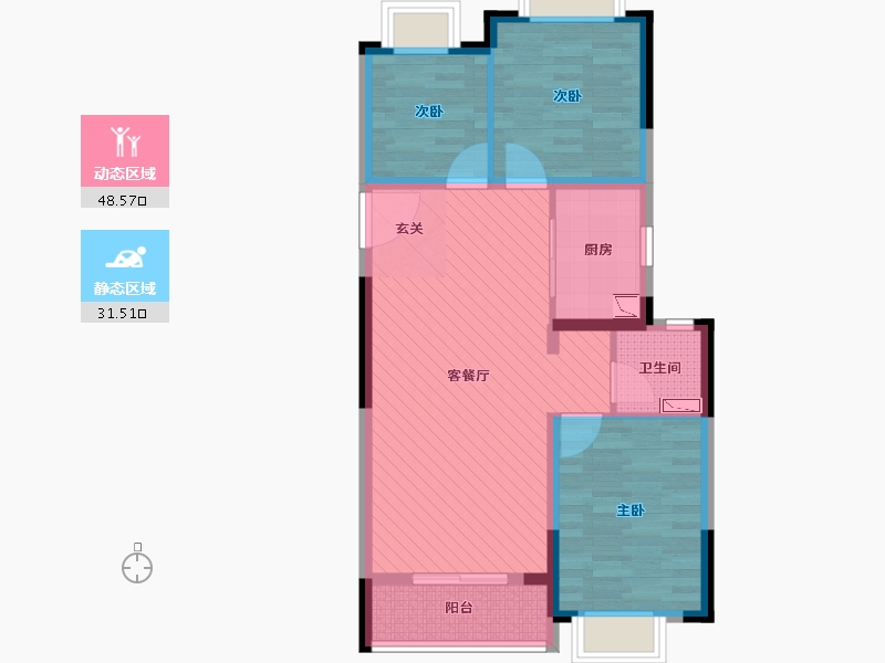 湖北省-武汉市-光谷未来城-70.40-户型库-动静分区