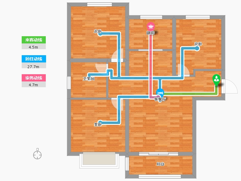 河北省-衡水市-龙泽苑-87.99-户型库-动静线