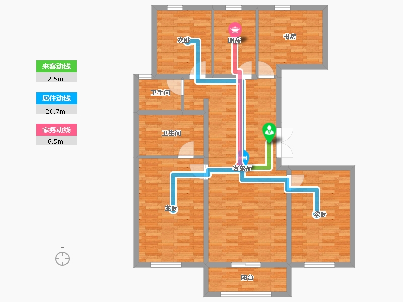 山东省-潍坊市-圣菲漫步-109.45-户型库-动静线