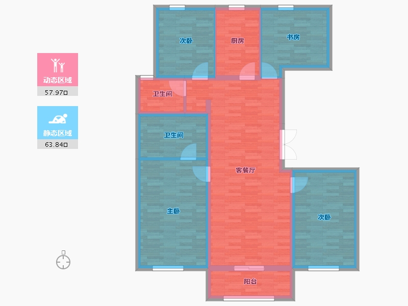 山东省-潍坊市-圣菲漫步-109.45-户型库-动静分区