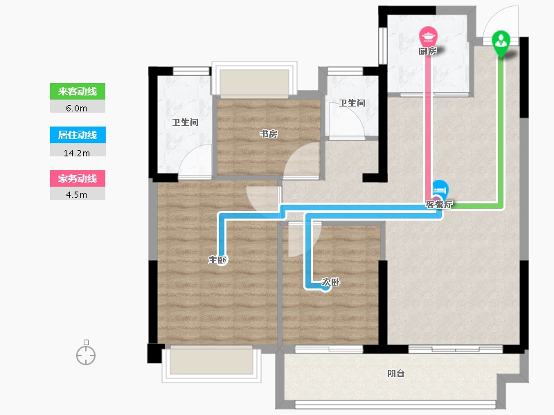 福建省-三明市-城投广场-90.86-户型库-动静线