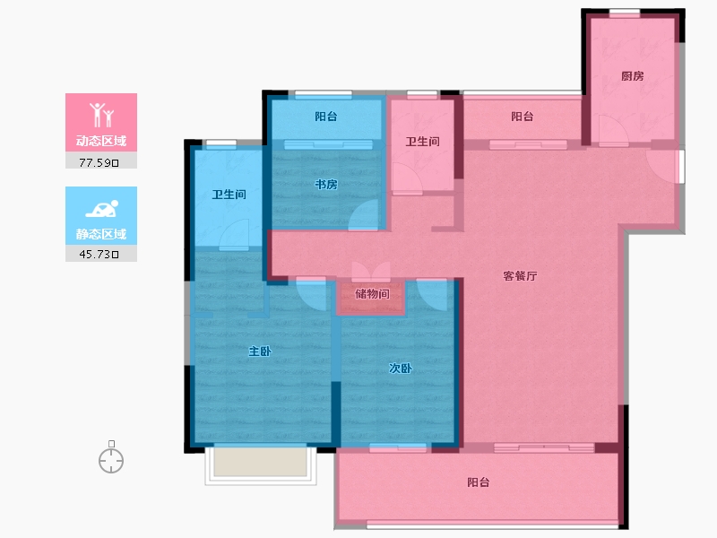 江苏省-镇江市-爱家尚城-110.01-户型库-动静分区