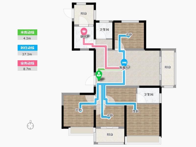 浙江省-台州市-城市之光-140.00-户型库-动静线