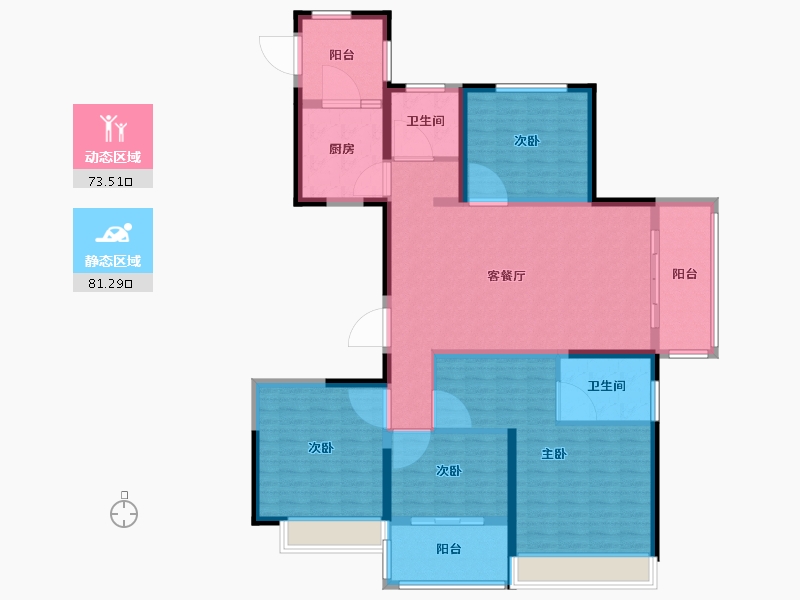 浙江省-台州市-城市之光-140.00-户型库-动静分区