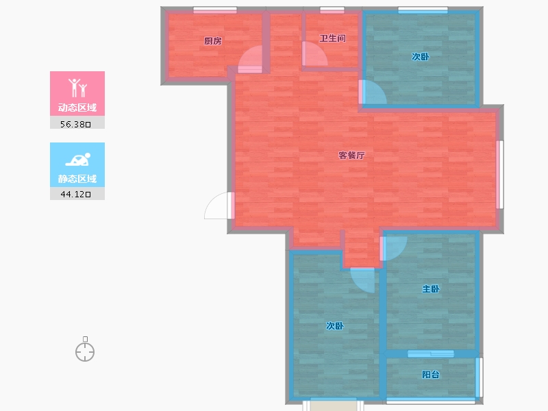 山东省-德州市-德兴墅香苑-89.99-户型库-动静分区