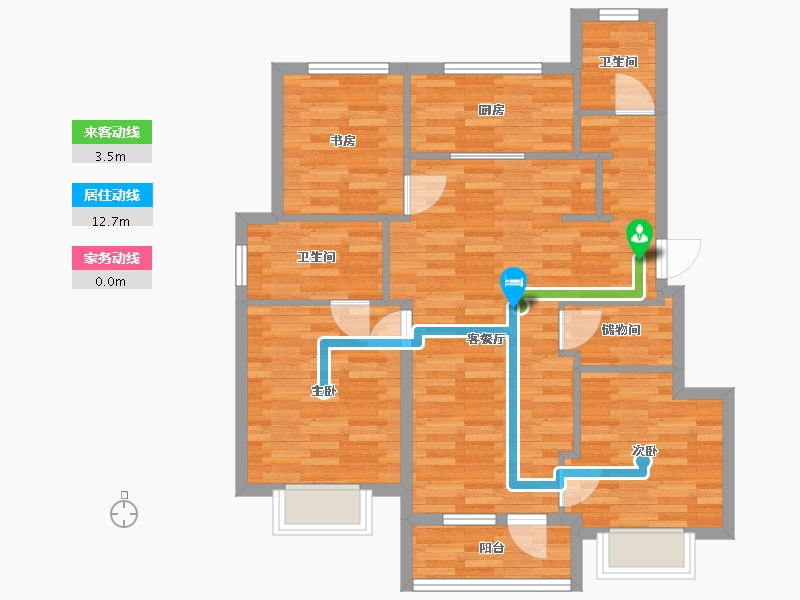 辽宁省-大连市-万科翡翠春晓-83.00-户型库-动静线