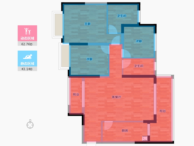 广东省-清远市-恒大银湖城-93.14-户型库-动静分区