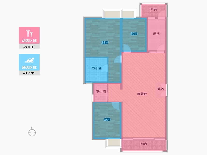 云南省-昆明市-凤凰城-103.23-户型库-动静分区