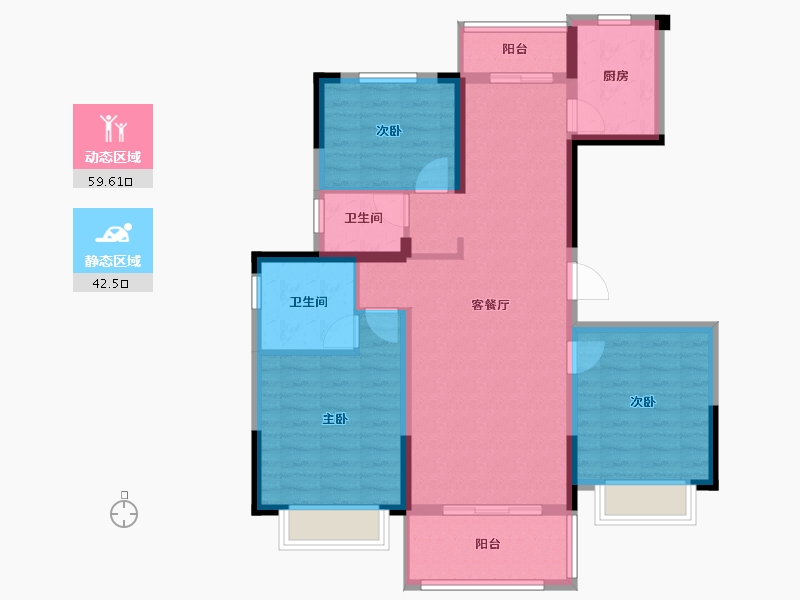 湖南省-长沙市-亿达智造小镇-91.18-户型库-动静分区