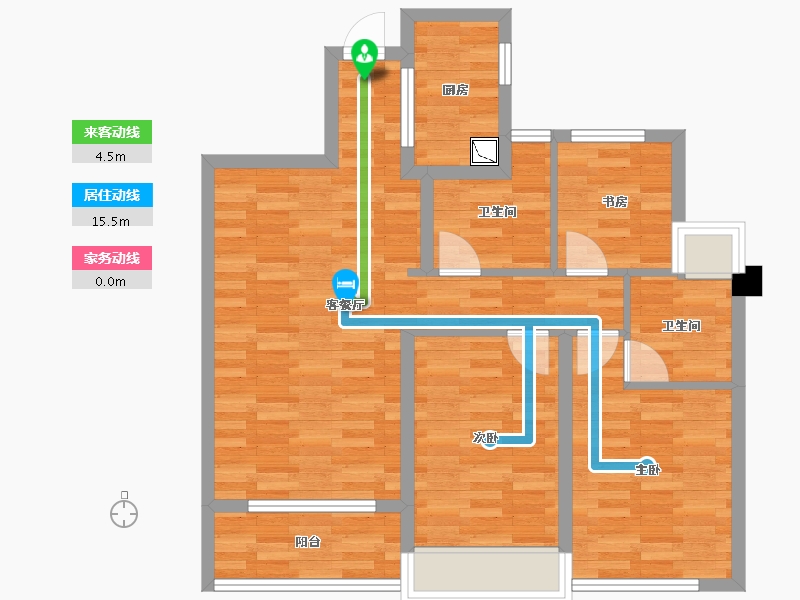 浙江省-杭州市-桂雨江南-75.99-户型库-动静线