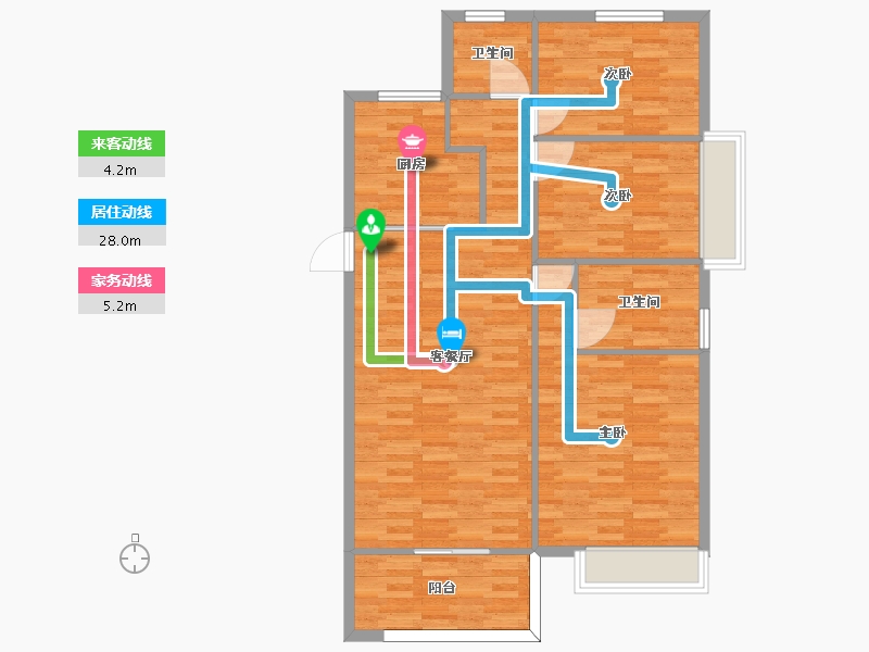 河南省-郑州市-融侨中晟悦城11号楼,12号楼建面122m2-97.60-户型库-动静线