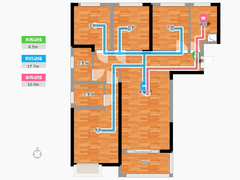 河南省-郑州市-金水世纪城建面140m2-112.01-户型库-动静线