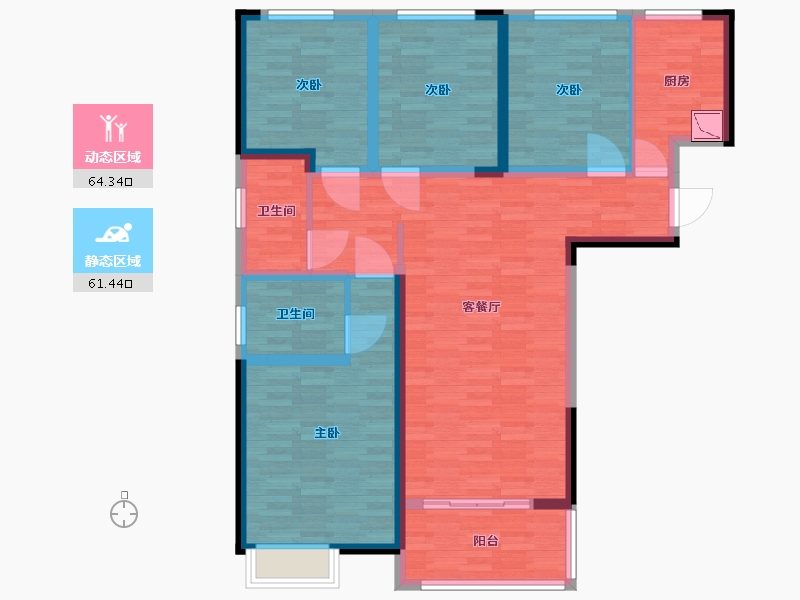 河南省-郑州市-金水世纪城建面140m2-112.01-户型库-动静分区