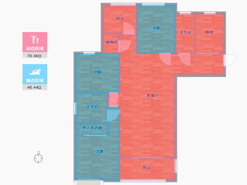 河南省-郑州市-九龙城九龙国际四期9号楼建面141m2-112.80-户型库-动静分区