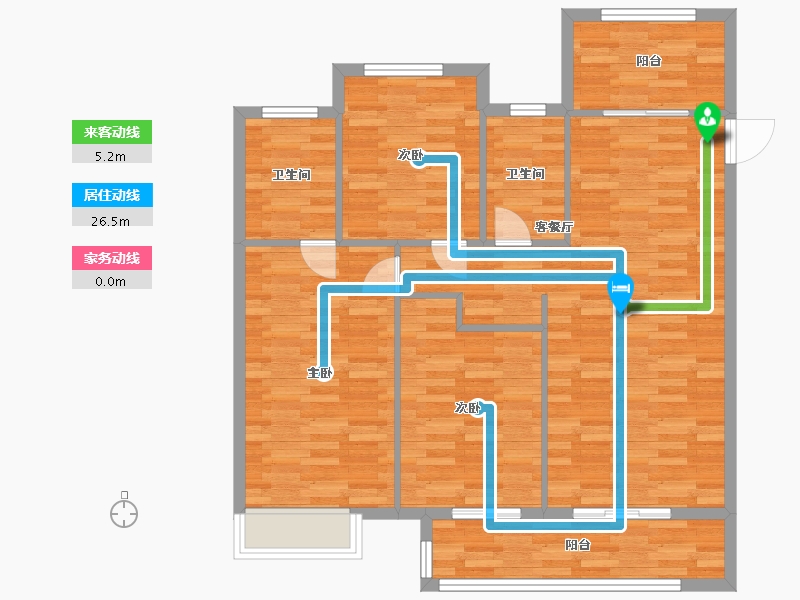 河南省-郑州市-世茂璀璨熙湖4号楼,6号楼建面123m2-98.40-户型库-动静线