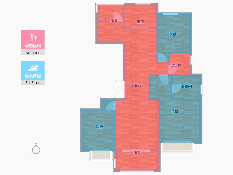 河南省-郑州市-世茂璀璨熙湖5号楼建面135m2-108.00-户型库-动静分区