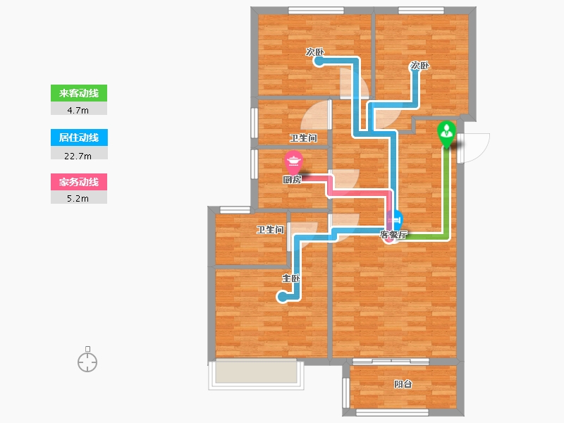 河南省-郑州市-阳光城丽景公馆二期4号楼,二期5号楼,二期6号楼建面113m2-90.40-户型库-动静线