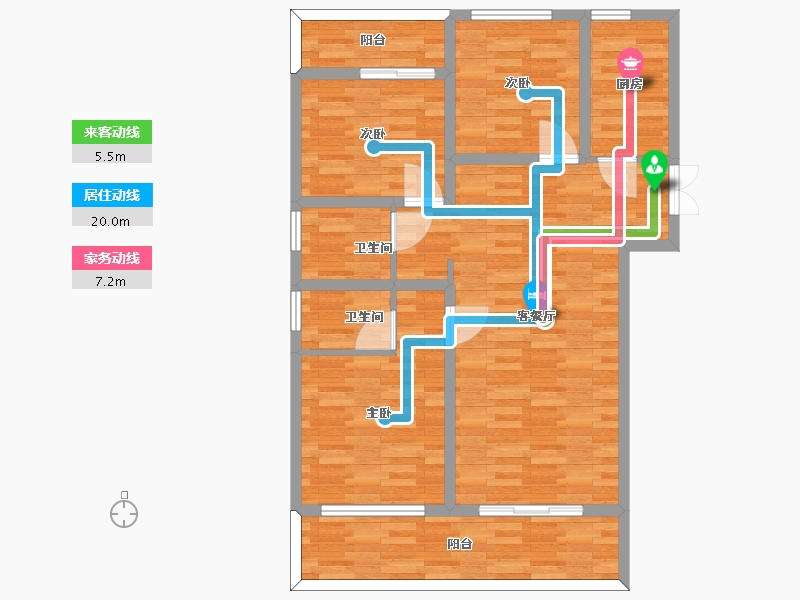 河南省-郑州市-永威西郡建面118m2-94.41-户型库-动静线