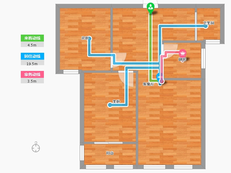 河南省-郑州市-郑地璞园建面90m2-72.00-户型库-动静线