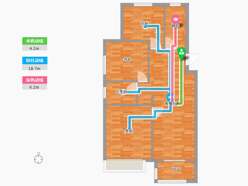 河南省-郑州市-中晟上宾城建面100m2-80.00-户型库-动静线