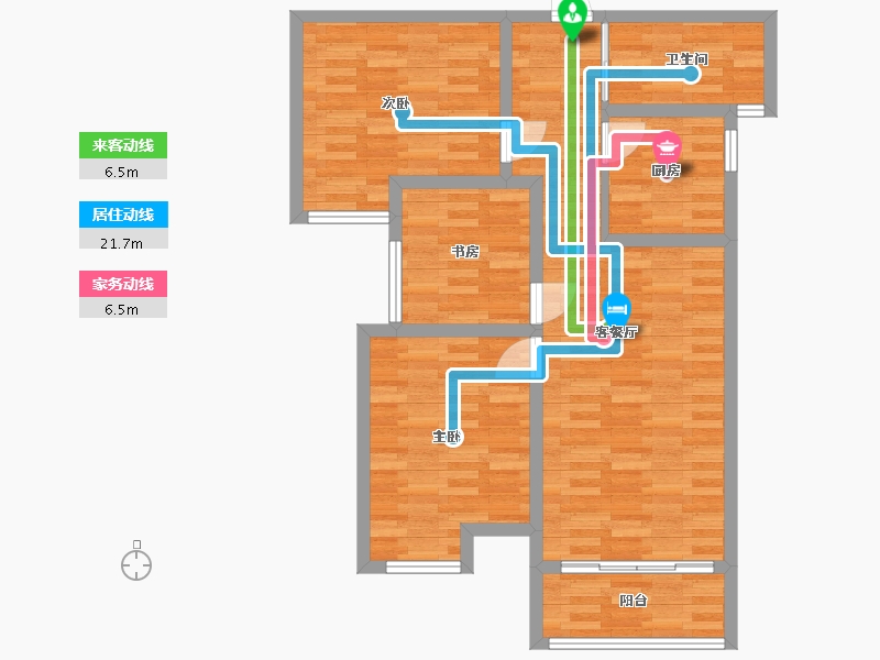 河南省-郑州市-中晟啟福城建面101m2-80.80-户型库-动静线