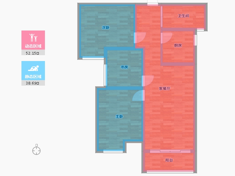 河南省-郑州市-中晟啟福城建面101m2-80.80-户型库-动静分区