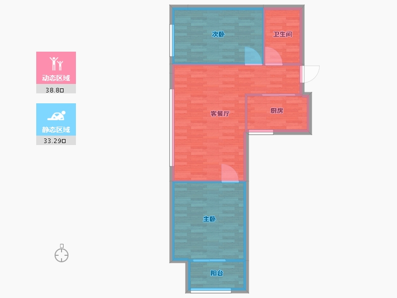 河南省-郑州市-中信广场7号楼建面82m2-65.60-户型库-动静分区