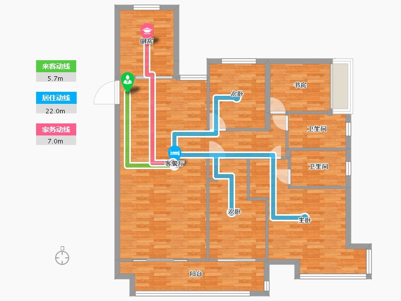 河南省-郑州市-富田城九鼎公馆三号院4号楼,二号院4号楼,二号院3号楼建面142m2-113.60-户型库-动静线